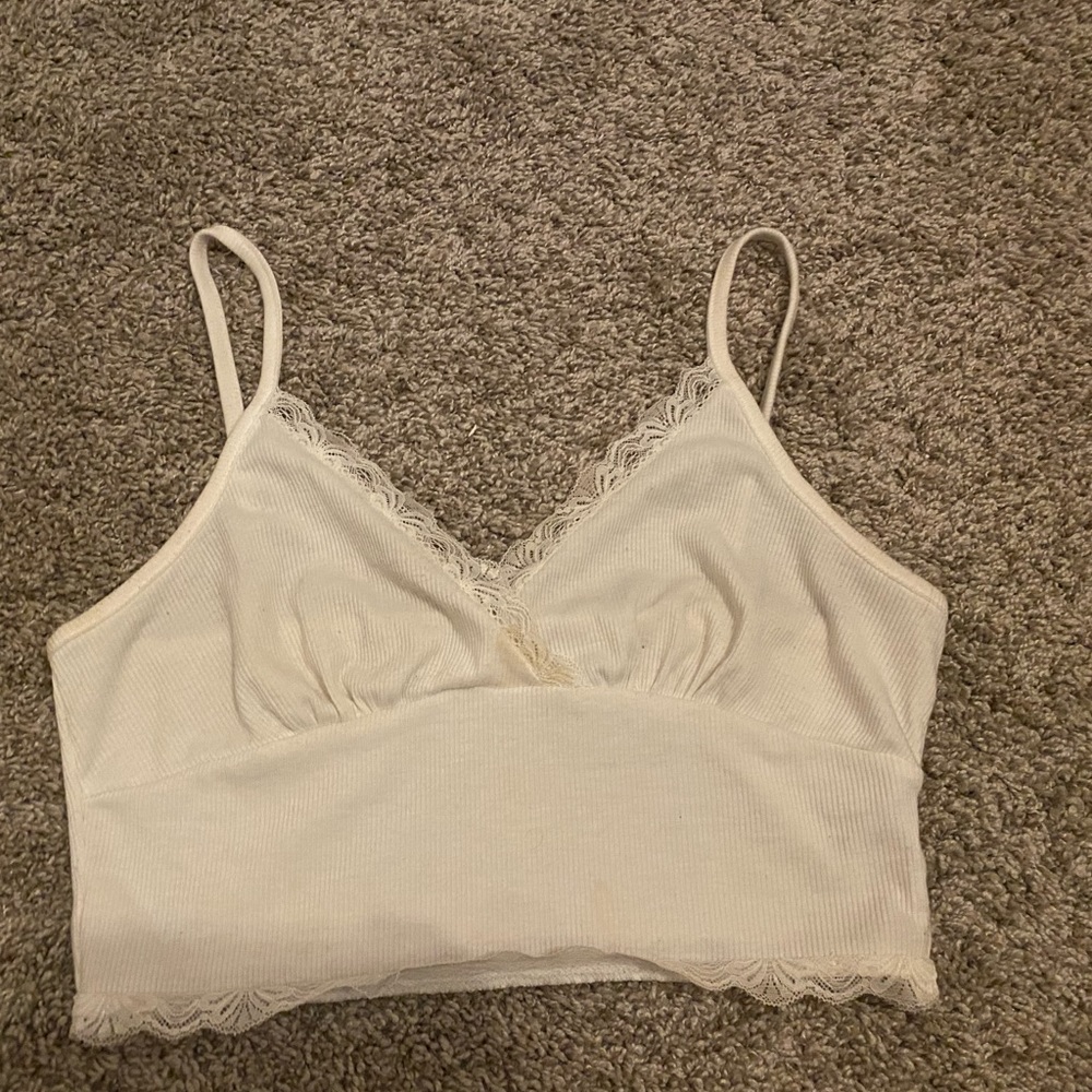 White Lace Tank Top Size S Shein